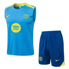 2025-26 Mens Barcelona Light blue vest Training Short Suit  #D25281