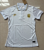2026-27 Women Brazil National Team White Gold Polo Soccer Jersey