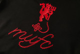 2025-26 Mens Manchester United Black Hoodie  Tracksuit