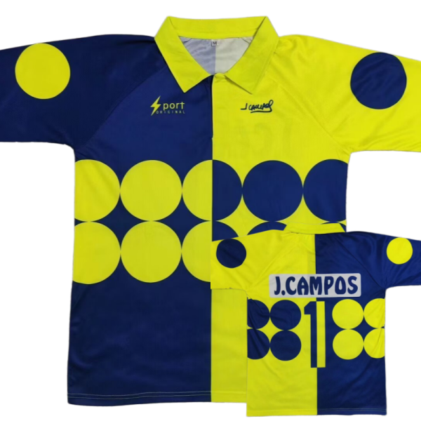 Mexico Campos Yellow Blue  #1 Retro Soccer Jersey