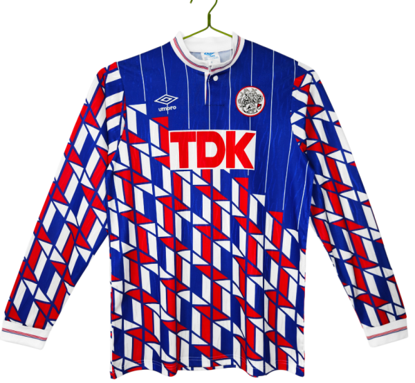 1989-90 Mens Retro Ajax  Away long sleeve soccer Jersey