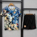 2025-26 KIDS  Manchester United Blue Joint Edition  soccer Jersey