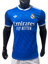 2025-26 Mens Real Madrid Third away blue  Player Version Soccer Jersey