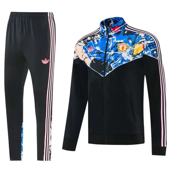 2026-27 Mens Manchester United Black blue Jacket Tracksuit #01