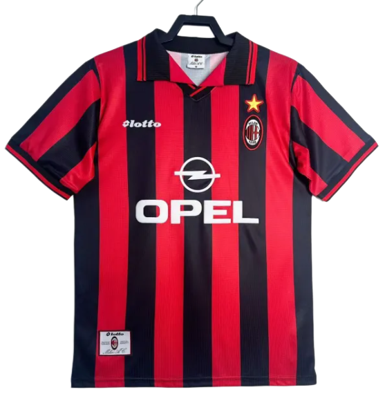 1997-98  Mens AC Milan Retro Home soccer Jersey