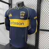 Player version Boca Juniors home long sleeve soccer Jersey 2526
