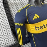 Player version Boca Juniors home long sleeve soccer Jersey 2526