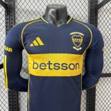 Player version Boca Juniors home long sleeve soccer Jersey 2526