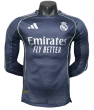 2025-26 Mens Real Madrid away Player Version Long sleeve soccer Jersey
