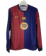 2425 Mens Barcelona home  long sleeve soccer  jersey