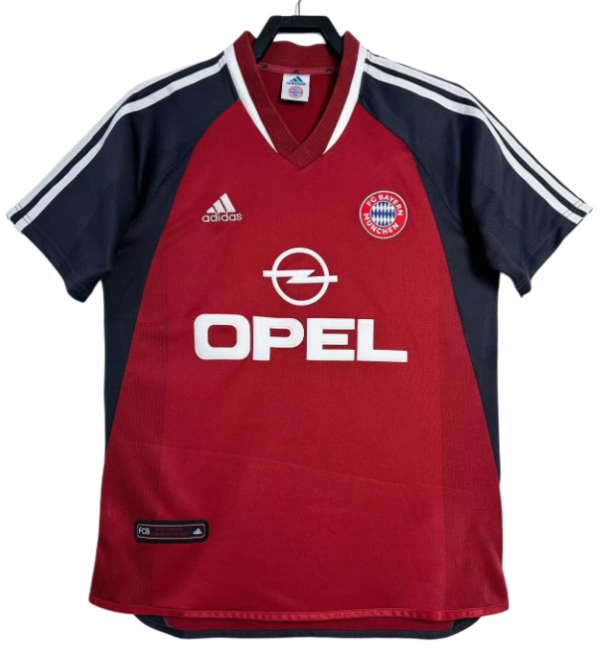 2001/02  Retro  Mens Bayern Munich  Home red  soccer jersey