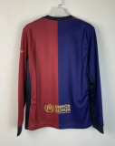2425 Mens Barcelona home  long sleeve soccer  jersey