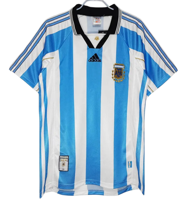 1998 Argentina Home Retro Soccer Jersey