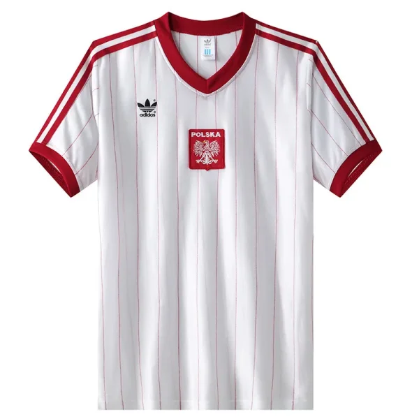 Mens Rotro Poland home white soccer jersey 1982