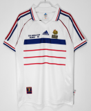 1998 Mens Retro France home white soccer jersey