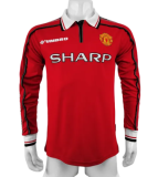 1998-99 Manchester United Retro Long Sleeve Home Jersey