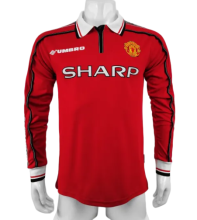 1998-99 Manchester United Retro Long Sleeve Home Jersey