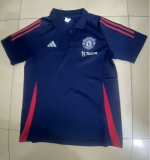 2025-26  Mens Manchester United polo blue Soccer Jersey