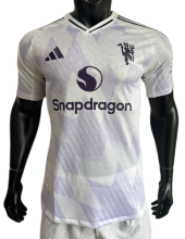 2025-26 Mens Manchester United away white  Player version soccer Jersey