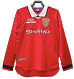 1999-2000 Manchester United Retro Home  Long Sleeve Jersey