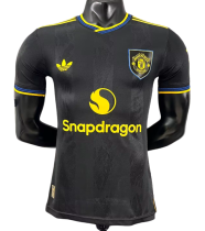 2025-26 Mens Manchester United Third away black  Player version soccer Jersey