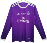 2017-18 Retro Real Madrid  away Purple  long sleeve Jersey