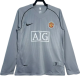 2007-08 Mens Manchester United grey Retro goalkeeper  Long Sleeve  Soccer Jersey