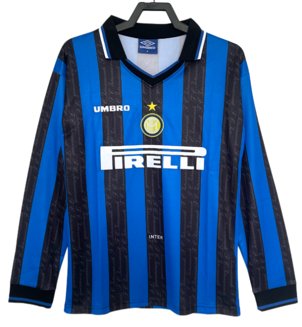 1997-1998   Inter Milan Home Long Sleeve Retro Soccer Jersey