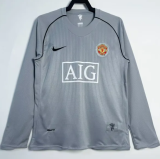 2007-08 Mens Manchester United grey Retro goalkeeper  Long Sleeve  Soccer Jersey