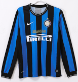2009-2010   Inter Milan Home Long Sleeve Retro Soccer Jersey