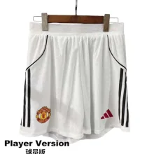 2025-26  Mens Manchester United player  home white  Shorts Pants