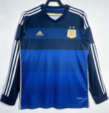 2014 Argentina Away Long Sleeve Retro Soccer Jersey