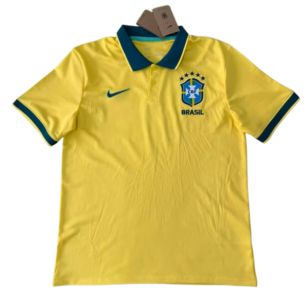 2026-27 Brazil Yellow Polo Short Sleeve soccer jersey