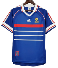1998 Mens  France home Retro soccer Jersey
