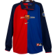 1999 Barcelona Home 100th Anniversary Version Long Sleeve Retro Soccer Jersey