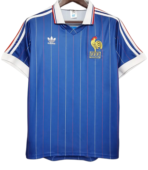 1982 France Home Retro Soccer Jersey