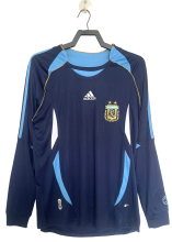 2006  Argentina Retro away long sleeve navy blue soccer Jersey