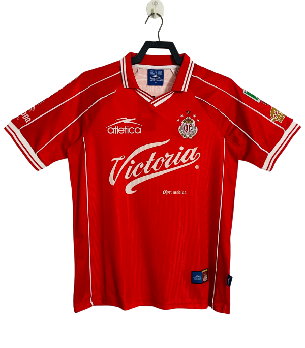 1999-00 Toluca Home Retro red Soccer Jersey