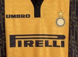 1996-97  Mens Inter Milan Retro yellow Third away Soccer Jersey