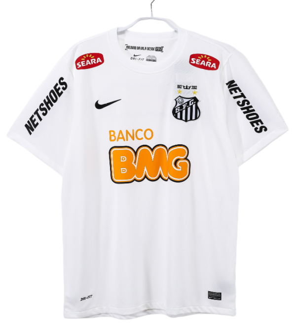 2012-13 Mens  Retro Santos home white soccer ersey