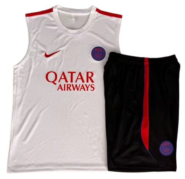 2026-27 PSG white  vest Training Short Suit D26039#