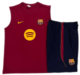 2026-27 Mens Barcelona maroon vest Training Short Suit D26040#