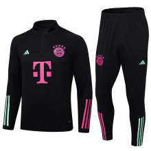 2023-24 Mens Bayern Munich black Half Pull Tracksuit