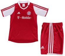 2003-04 Kids Bayern Munich retro home red soccer  jersey