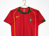 Retro Mens Portugal  home Soccer Jersey 2004