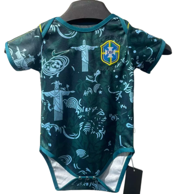 2026-27 Brazil Baby dark green Infant Crawl Suit