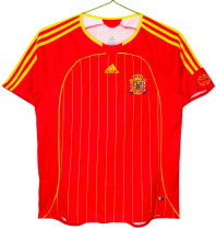 2006 Mens Spain home Retro red soccer Jersey