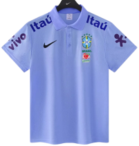 2025-26 Mens Brazil blue  Polo soccer jersey