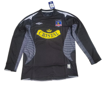 2006 Mens Colo-Colo away black  Retro long sleeve soccer jersey