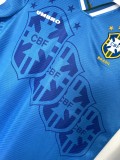 1996 Brazil Retro  away blue Long sleeve soccer Jersey